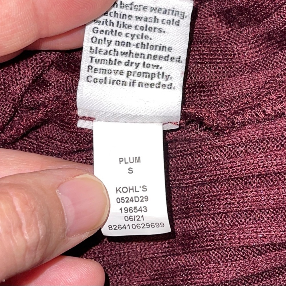 Nine West Ribbed Crewneck Midi Dress Sleeveless Plum Sz S - Picture 12 of 15